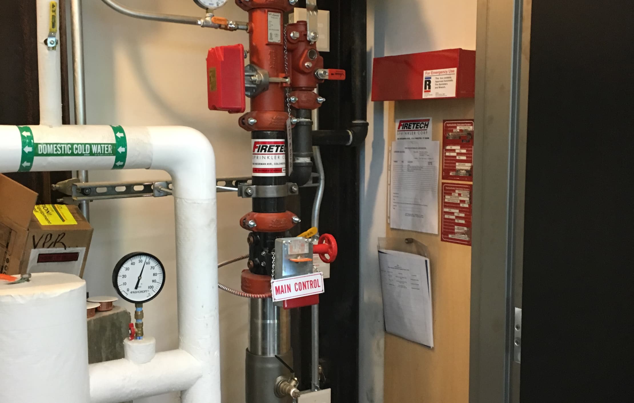 Firetech Sprinkler fire protaction system pipes controls
