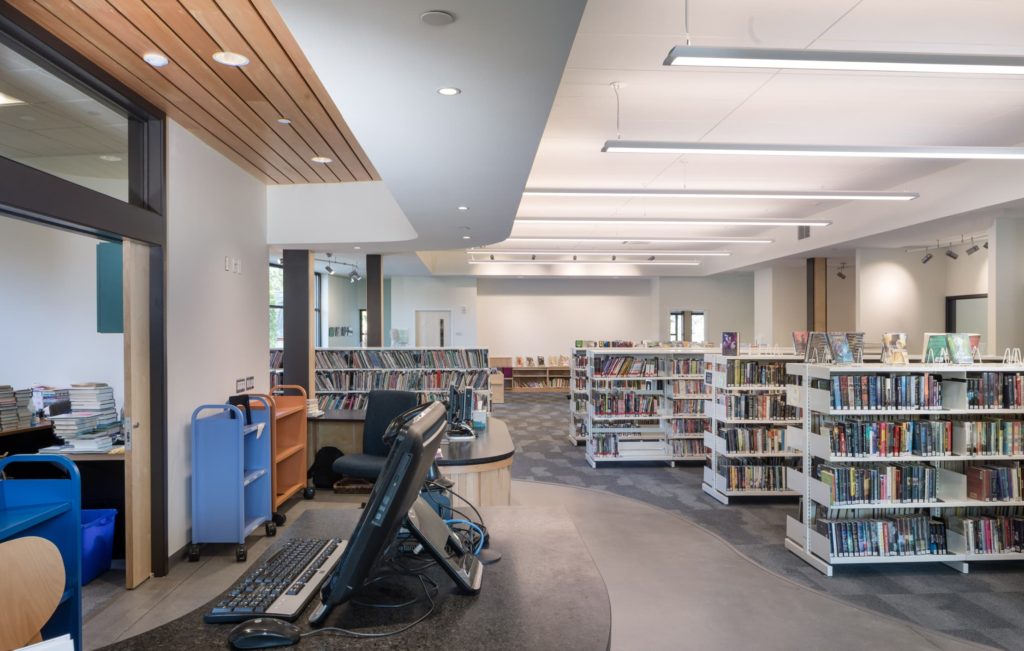Fire protection installation in a library